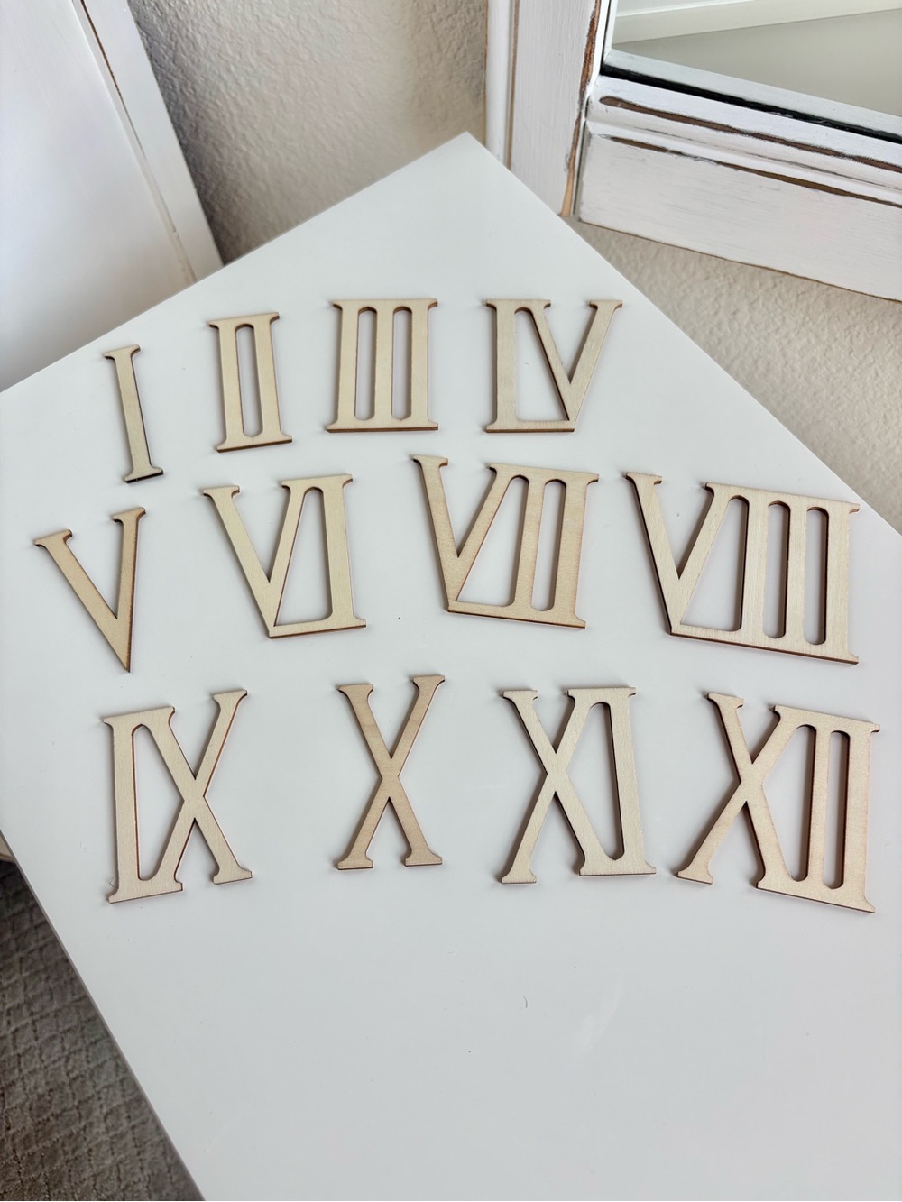 Neutral Wood Roman Numeral Wall Decor – Home Wall Accent